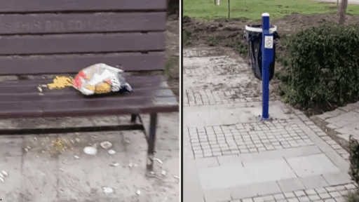 Bazı duyarsız vatandaşlar, çöplerini yere atarak çevreyi kirletmeye devam ediyor.