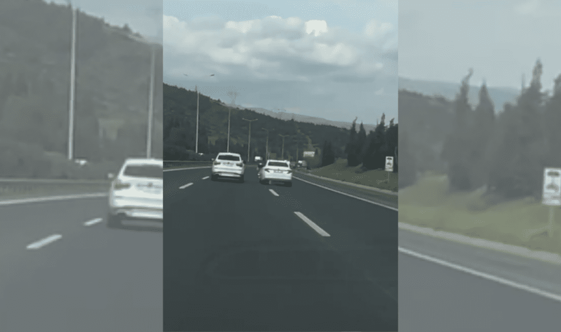 İzmir’in Buca ilçesinde, Işıkkent otoyolunda yaşanan bir trafik tartışması, tehlikeli