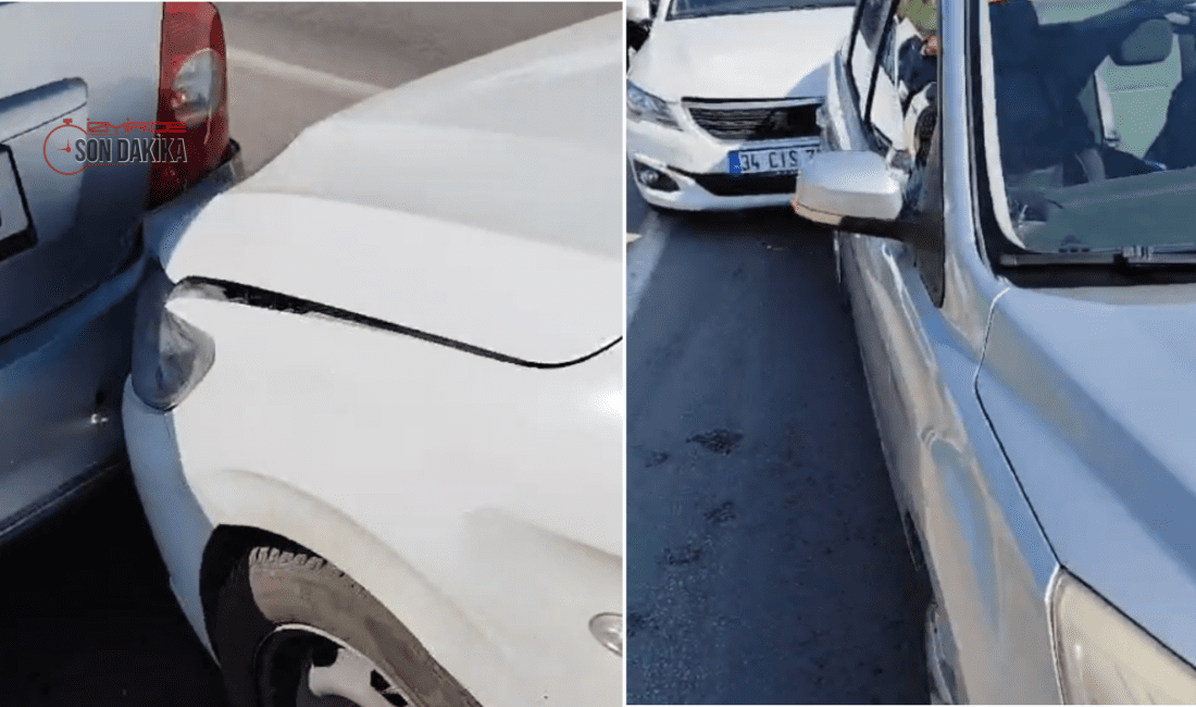 İzmir’in Buca ilçesi Yeşildere Su Kemerleri mevkiinde zincirleme trafik kazası