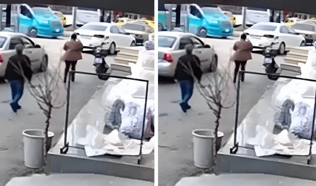 İzmir’in Buca ilçesi Yıkıkkemer Meydanı’nda ilginç bir olay yaşandı. Yolda