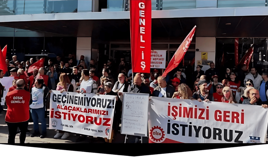 İzmir’de DİSK Genel-İş Sendikası işçileri, hak taleplerini duyurmak amacıyla 10 Şubat