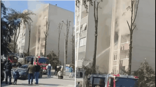 İzmir’in Gaziemir ilçesi polis lojmanında bilinmeyen bir sebepten dolayı yangın