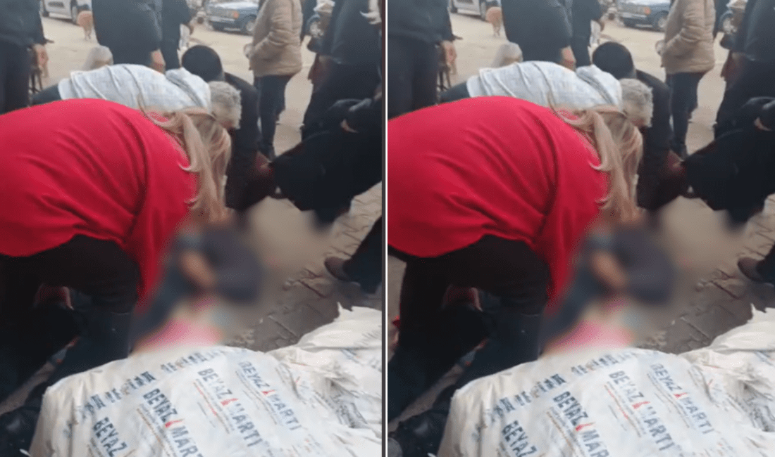 İzmir’in Gaziemir ilçesinde bulunan pazaryerinde yaşlı bir adamın aniden yere