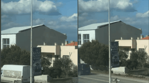 İzmir’in Güzelbahçe ilçesi Siteler Mahallesi’nde yeni bir yapının çatısının bir