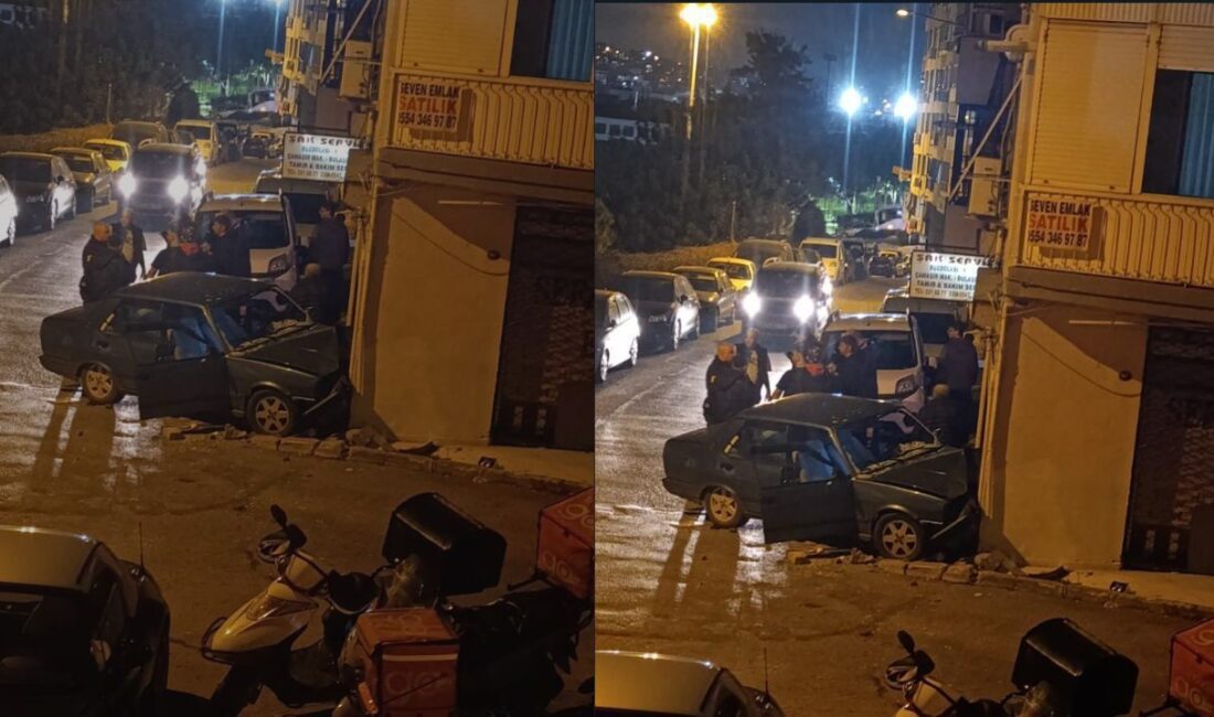 Vatan Mahallesi'nde hızla giriş yapan bir araç, direksiyon hakimiyetinin kaybolması