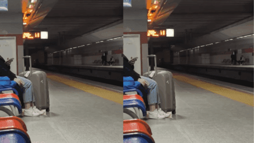 Şirinyer İZBAN durağında, bir kişinin sigara yasağına aldırış etmeden sigara