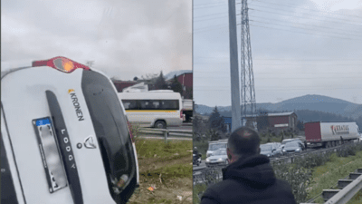 İzmir-Aydın Otoyolu’nun Aydın istikametinde bir TIR’ın kontrolünü kaybederek karşı şeride