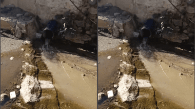 İzmir’in Menemen ilçesi Koyundere Mahallesi’nde bulunan bir dereye lağım sularının