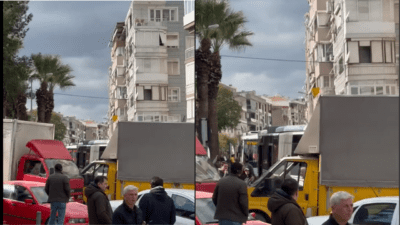 İzmir’in Karabağlar ilçesi Yeşilyurt semti Ordu Caddesi’nde trafik kazası meydana