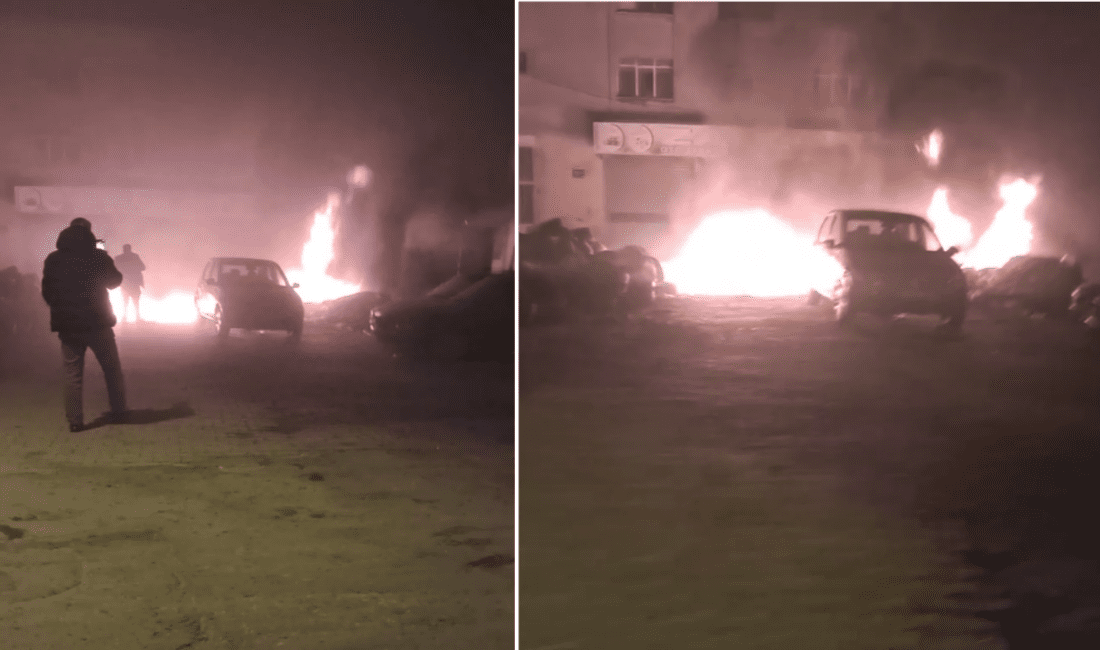 İzmir’in Karabağlar ilçesinde, Sanayi Sitesi 289. Sokak’ta çıkan yangın paniğe