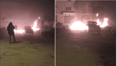 İzmir’in Karabağlar ilçesinde, Sanayi Sitesi 289. Sokak’ta çıkan yangın paniğe