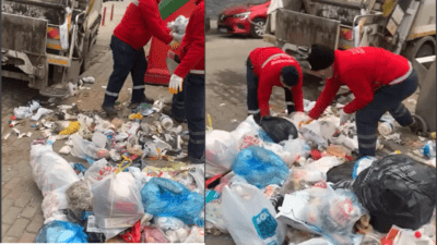 İzmir’in Karşıyaka ilçesinde sokaklara atılan çöpler, çevre sakinlerinin tepkisine neden