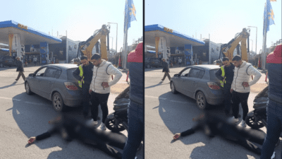 İzmir’in Karşıyaka ilçesi Serinkuyu’da otoyol üzerinde trafik kazası meydana geldi.