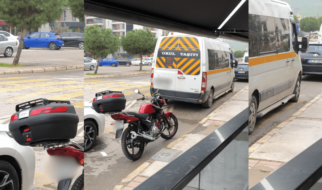 İzmir’in Karşıyaka ilçesi Örnekköy TOKİ mevkiinde, okul servisinin hatalı park