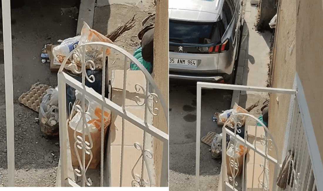 İzmir’in Konak ilçesinde toplanmayan çöpler, çevre sakinlerini rahatsız ediyor. çöp