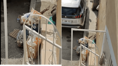 İzmir’in Konak ilçesinde toplanmayan çöpler, çevre sakinlerini rahatsız ediyor. çöp