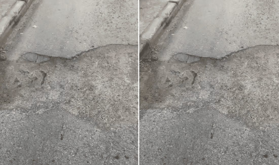 İzmir’in Konak ilçesi Yağhaneler Mahallesi’nde oluşan çukurlar, sürücülere büyük zorluklar
