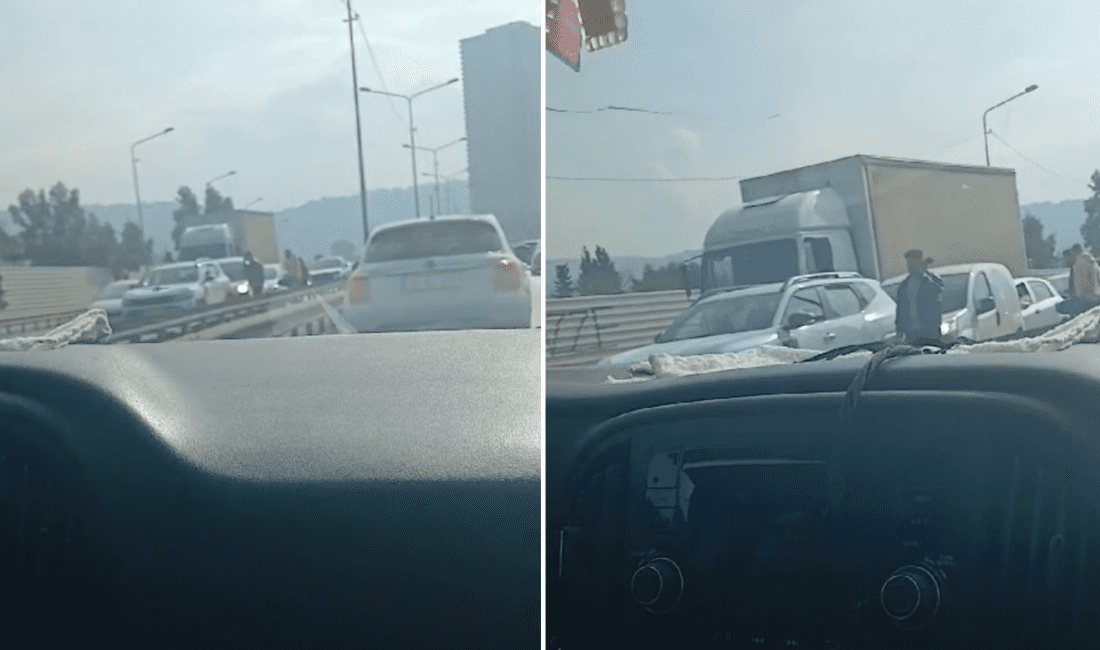 İzmir’in Konak ilçesi Yeşildere Yolu üzerinde zincirleme trafik kazası meydana