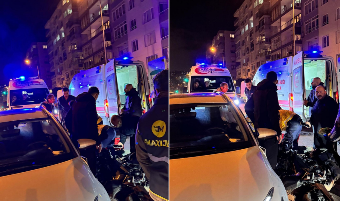 İzmir'in Konak ilçesi İnönü Caddesi üzerinde meydana gelen motosiklet kazasında