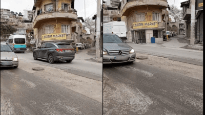 İzmir’in Konak ilçesi, Gürçeşme Ferahlı Caddesi’nde yaşanan altyapı sorunları, esnafı