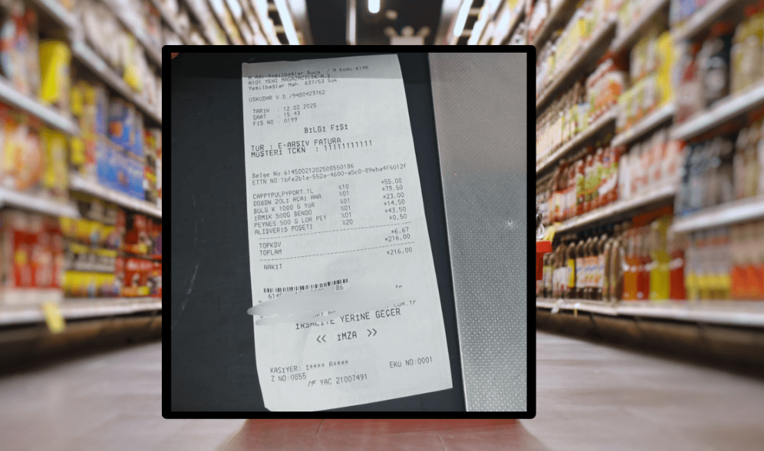 İzmir’de bir zincir markette, vatandaş kasada etiketten farklı bir fiyatla