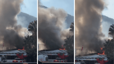 İzmir’in Narlıdere ilçesinde bulunan Altay Spor Okulları’nın kantininde yangın çıktığı