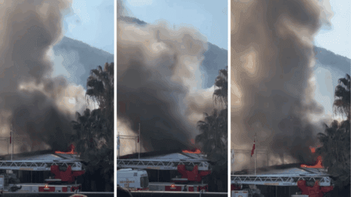 İzmir’in Narlıdere ilçesinde bulunan Altay Spor Okulları’nın kantininde yangın çıktığı