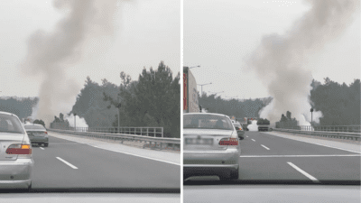 İzmir-Aydın Otoyolu Bornova istikametinde seyir halindeki bir araç alev aldı.