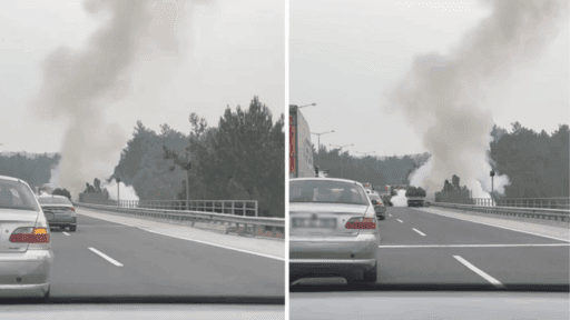 İzmir-Aydın Otoyolu Bornova istikametinde seyir halindeki bir araç alev aldı.
