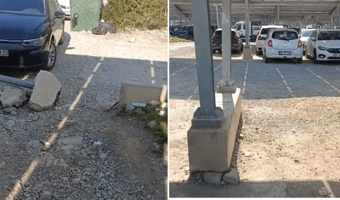 Ege Üniversitesi’nde ücretli otoparkında oluşan alt yapı bozukluğu nedeniyle, engelli