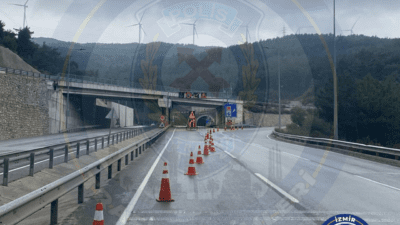 Manisa-İzmir yolu üzerindeki Sabuncubeli Tüneli, İzmir istikameti yönünde bakım ve