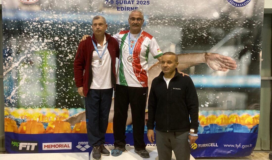 Bostanlıspor’un şampiyon master yüzücüsü Servet Ateş, Edirne’de 6 kez kürsüye