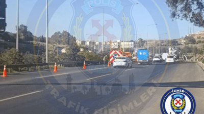 İzmir Bayraklı-Bornova yol ayrımından Karşıyaka istikametine doğru Tüneller mevkiinde, bariyer