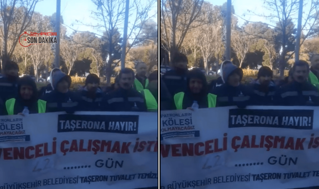 İzmir Büyükşehir Belediyesi’nde çalışan taşeron temizlik işçileri, haklarını almak için