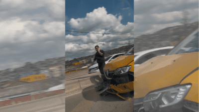 Edinilen bilgilere göre,Yeşildereden Bornova yönünde seyir halindeki bir taksi kazaya