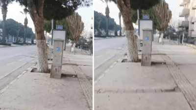 İzmir’in Urla ilçesinde hizmet veren 760 numaralı otobüs, yol üzerinde