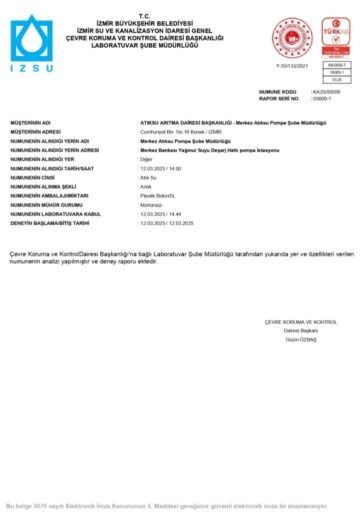 İzmir Büyükşehir Belediyesi, yağmur suyu hatlarında biriken ve kirlilik içermeyen