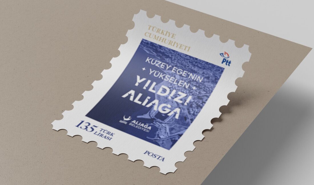 PTT Genel Müdürlüğü tarafından Aliağa’ya özel posta pulu basıldı. Üzerinde