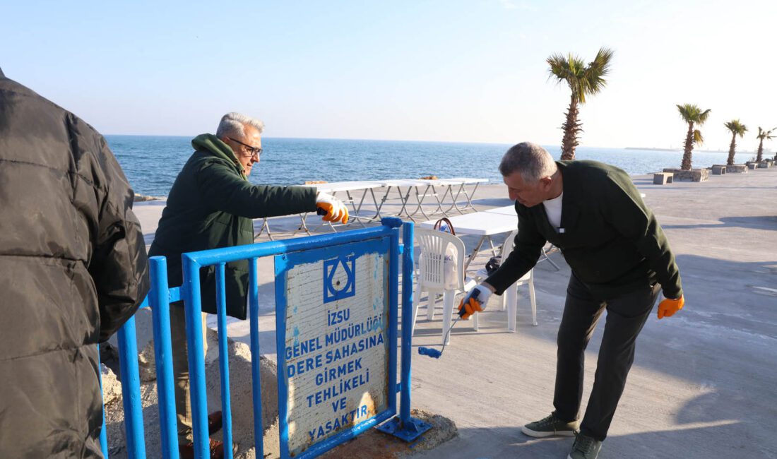 Güzelbahçe Belediyesi, ilçe de kötü görüntüye neden olan paslanmış, demir,