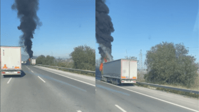 Aydın-İzmir yolunda seyir halinde olan bir TIR’da bilinmeyen  bir nedenden