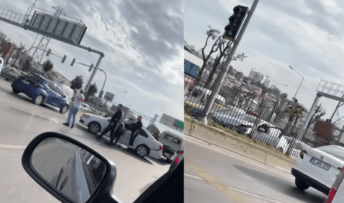 İzmir’in Çiğli ilçesinde, İtfaiye’nin önünde iki aracın karıştığı trafik kazası