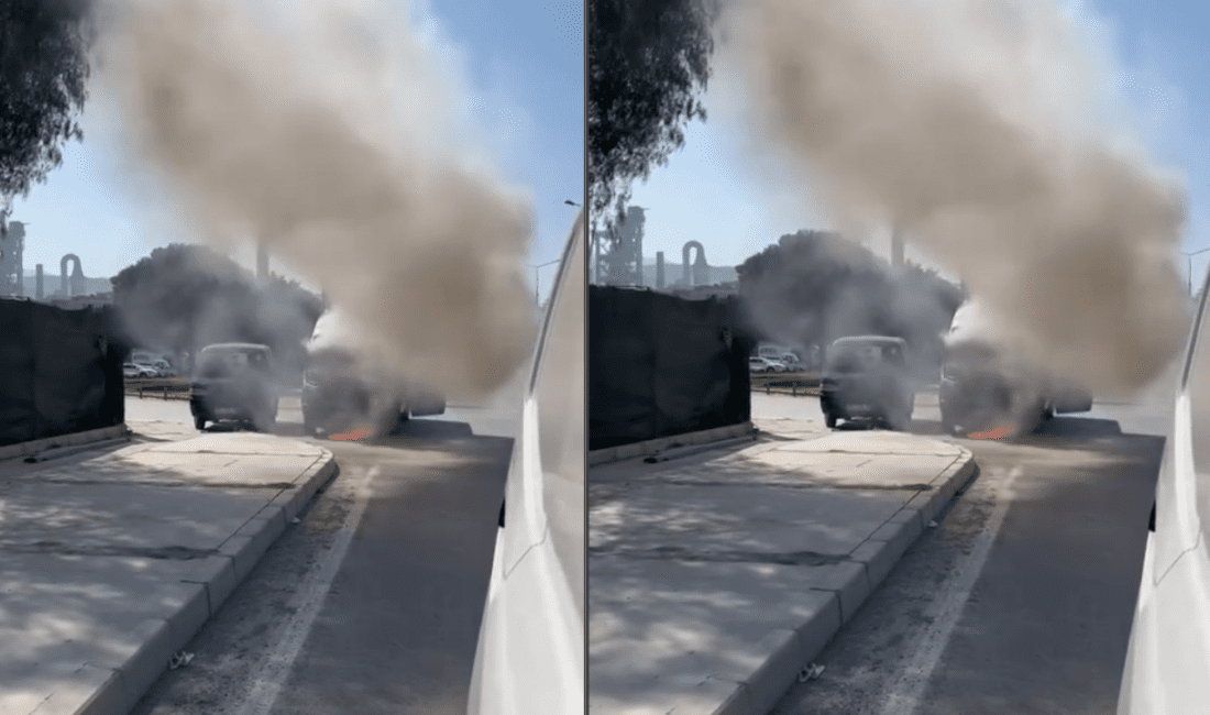 İzmir’in Bornova ilçesi Işıkkent Otogar yolu üzerinde seyir halinde ilerleyen