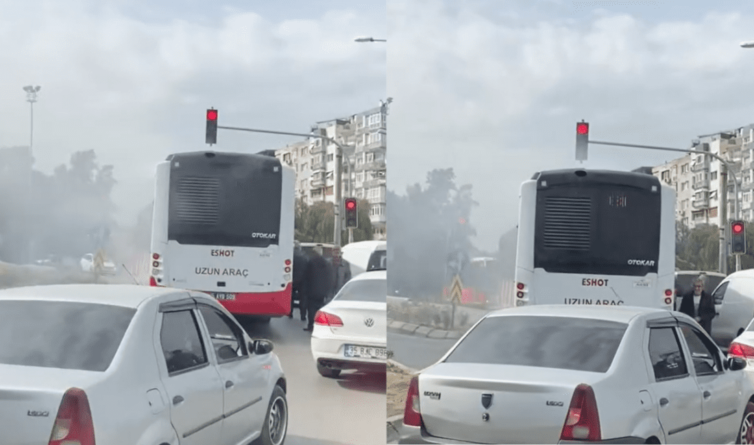 ESHOT otobüsünde yangın! Yolcular tahliye edildi İzmir’in Konak ilçesinde, Varyant mevkiinde bir ESHOT otobüsü bilinmeyen bir