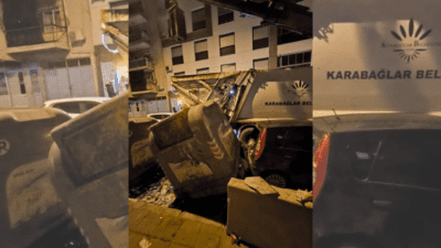 İzmir’in Karabağlar ilçesinde, Faruk Akarsu Caddesi üzerinde park halinde bulunan
