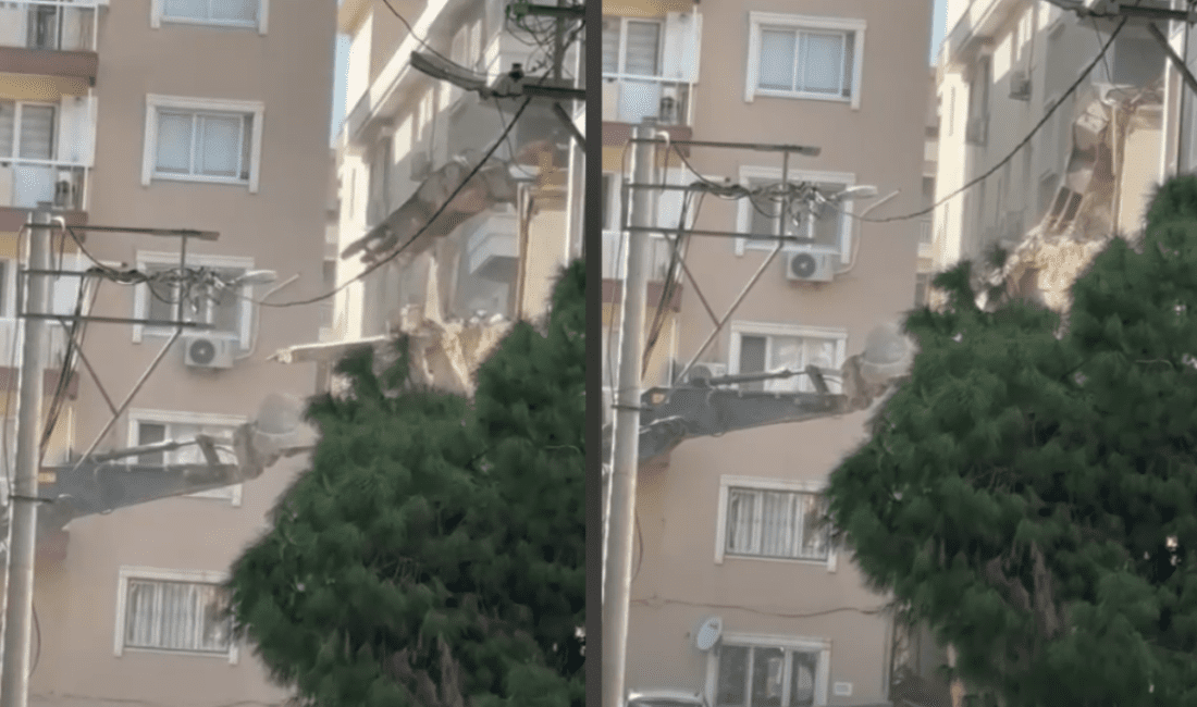 Karşıyaka’da güvenlik ihlali endişe uyandırıyor! İzmir’in Karşıyaka ilçesi Dedebaşı Mahallesi, 6118. Sokak üzerinde yapılan inşaat