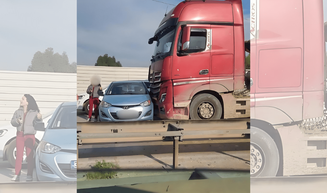 İzmir’in Konak ilçesi Yeşildere Caddesi üzerinde bir trafik kazası meydana