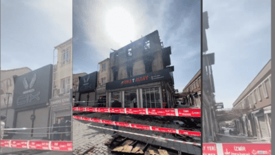 İzmir Kemeraltı’nda sabah saat 10:30 sıralarında bir tekstil dükkanında elektrik