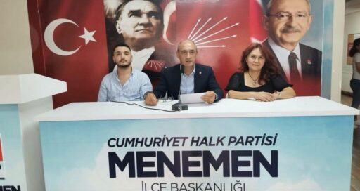 CHP Menemen İlçe Başkanı Hüseyin Özbey, Menemen Belediye Başkanı Aydın