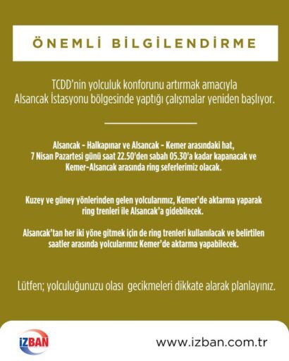 TCDD’nin yolculuk konforunu artırmak amacıyla Alsancak İstasyonu bölgesinde yapılan çalışmalar