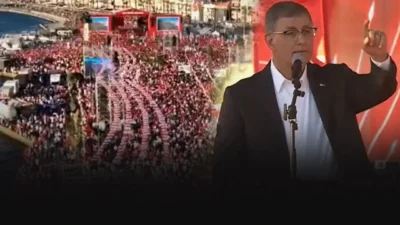 İzmir Büyükşehir Belediye Başkanı Cemil Tugay, Gündoğdu Meydanı'ndan partililere seslendi.